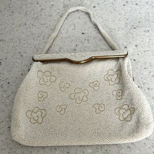 Vintage bag with ivory beading from Paris France